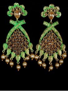 Reverse Ad Earrings With Meenakari Work